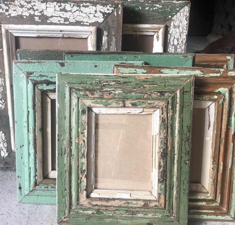Wooden Pictures frames old patina -Cadres photos en bois patine d'origine / Encadrement 